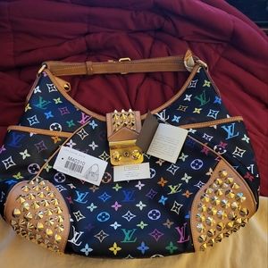 LOUIS VUITTON Chrissie MM Studs Shoulder Bag Monogram Multicolor M40310 V-5921